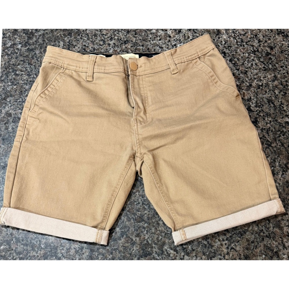 Scott James England Slim Fit Tan Khaki Chino‎ Shorts Mens Size 32 Cotton Stretch